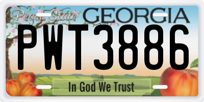 GA license plate PWT3886