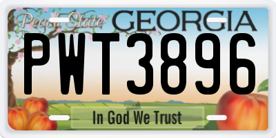 GA license plate PWT3896