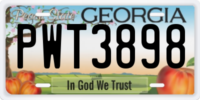 GA license plate PWT3898