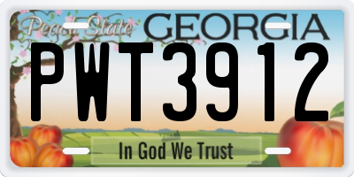 GA license plate PWT3912