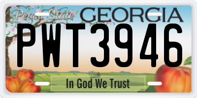 GA license plate PWT3946