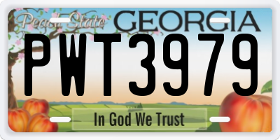 GA license plate PWT3979