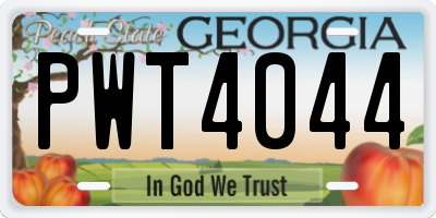 GA license plate PWT4044
