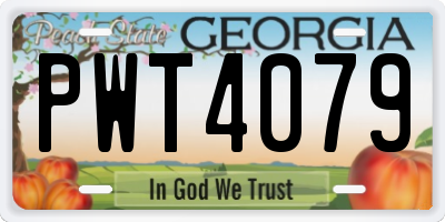 GA license plate PWT4079