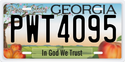 GA license plate PWT4095