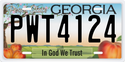 GA license plate PWT4124