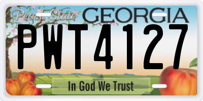 GA license plate PWT4127