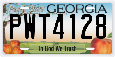 GA license plate PWT4128