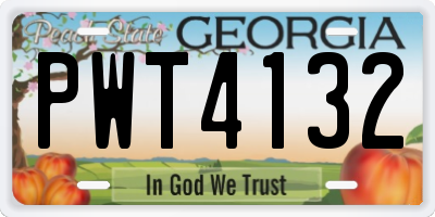 GA license plate PWT4132