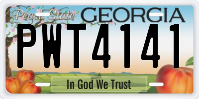GA license plate PWT4141