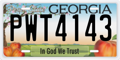GA license plate PWT4143