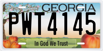 GA license plate PWT4145