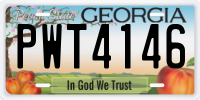 GA license plate PWT4146