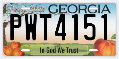 GA license plate PWT4151