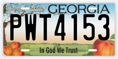 GA license plate PWT4153