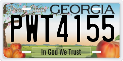 GA license plate PWT4155