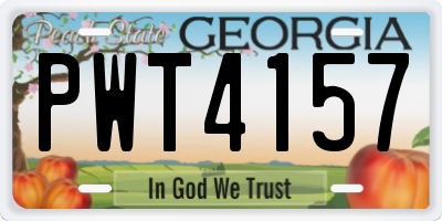GA license plate PWT4157