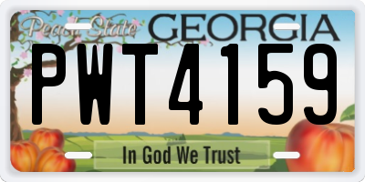 GA license plate PWT4159