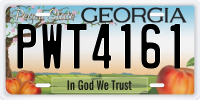 GA license plate PWT4161