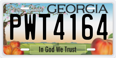 GA license plate PWT4164