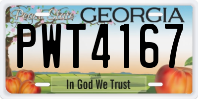 GA license plate PWT4167