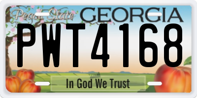 GA license plate PWT4168