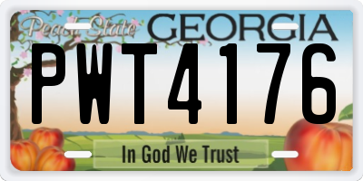 GA license plate PWT4176