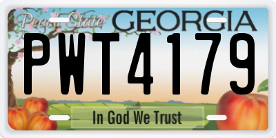 GA license plate PWT4179