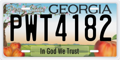 GA license plate PWT4182
