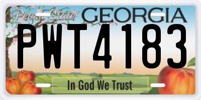 GA license plate PWT4183