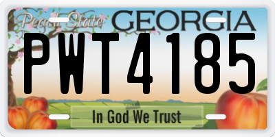 GA license plate PWT4185
