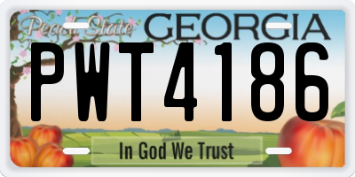 GA license plate PWT4186