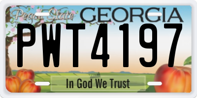 GA license plate PWT4197