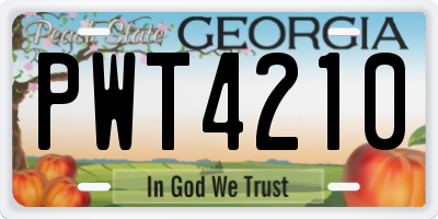 GA license plate PWT4210