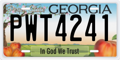 GA license plate PWT4241