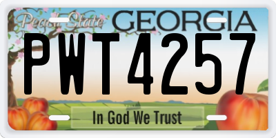 GA license plate PWT4257