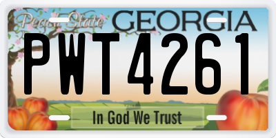 GA license plate PWT4261
