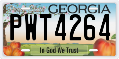 GA license plate PWT4264