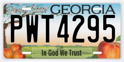 GA license plate PWT4295