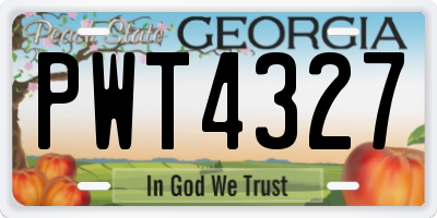 GA license plate PWT4327