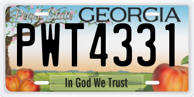 GA license plate PWT4331