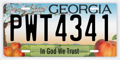 GA license plate PWT4341