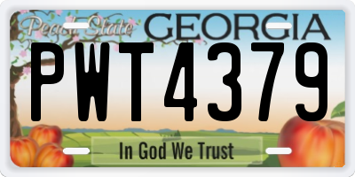 GA license plate PWT4379