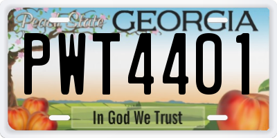 GA license plate PWT4401