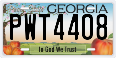 GA license plate PWT4408