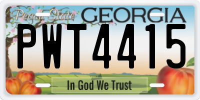 GA license plate PWT4415