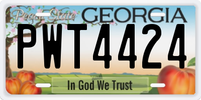 GA license plate PWT4424