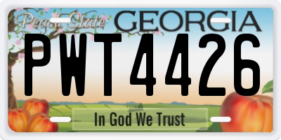 GA license plate PWT4426