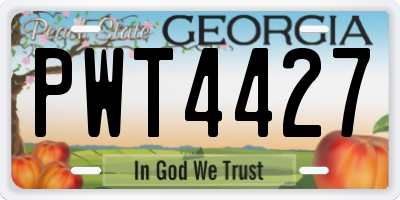 GA license plate PWT4427