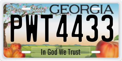 GA license plate PWT4433